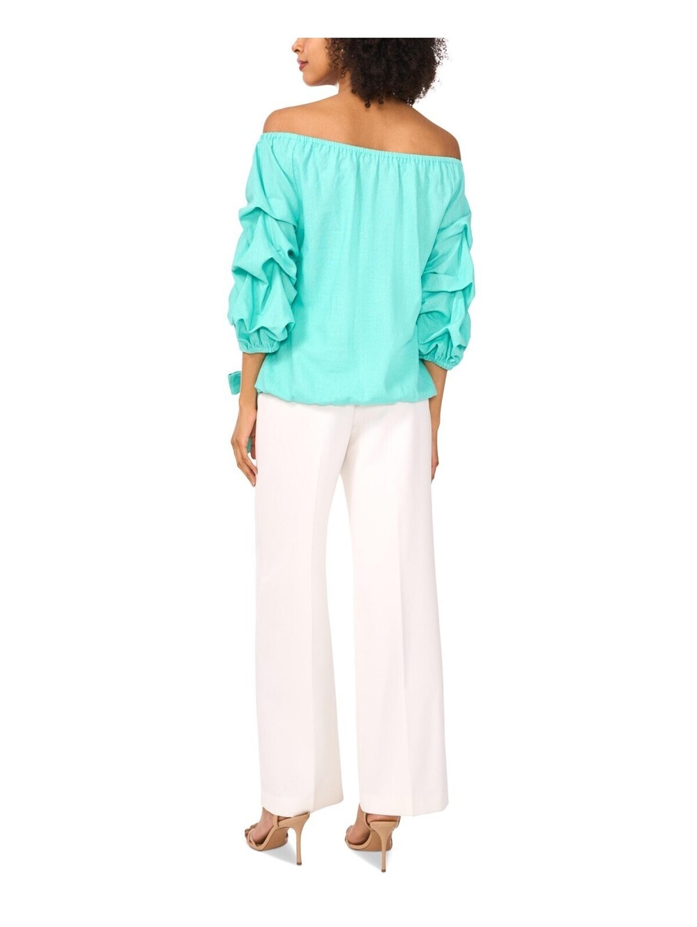 Vince Camuto Women's Linen-Blend Off the Shoulder Bubble Sleeve Size XL - Picture 4 of 4